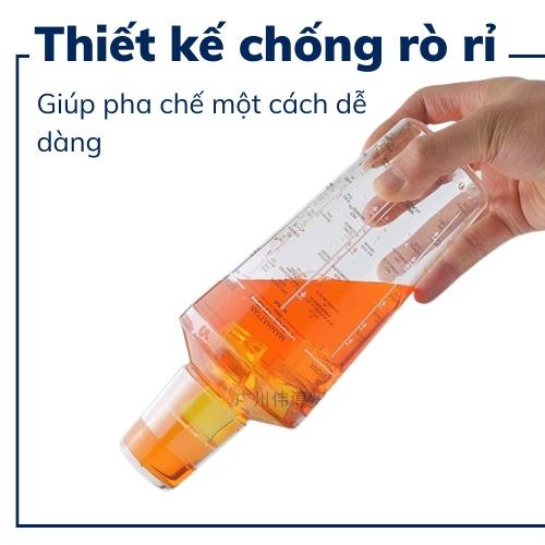 Bình lắc shaker nhựa bình lắc pha chế bình cocktail chia vạch nhựa cao cấp pha chế tiện lợi bình shaker chất lượng cao