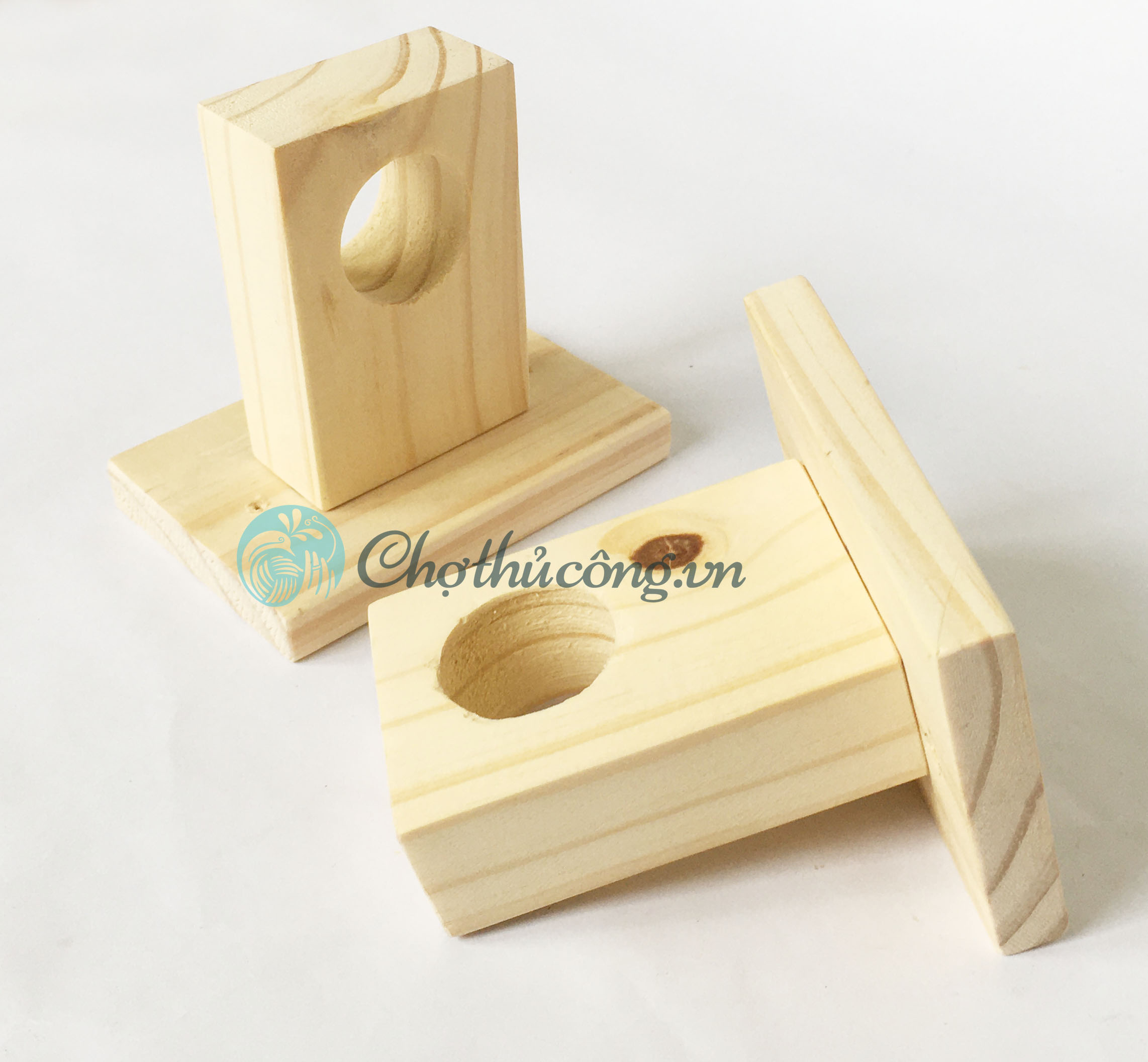 Bộ Chốt gỗ treo rèm từ gỗ thông Phụ kiện treo mành vintage, làm pát treo sào