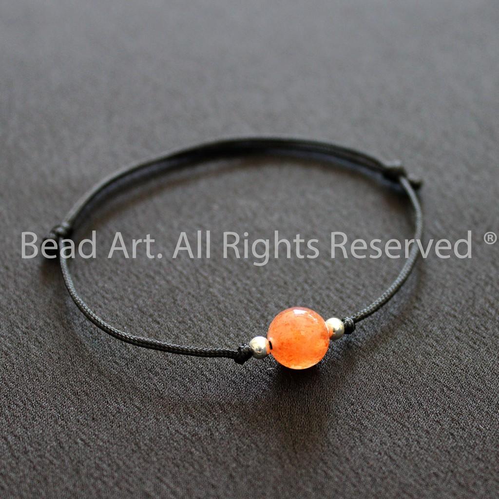 Vòng Tay Hạt Đá Sunstone, Đá Mặt Trời Tự Nhiên 8mm Loại A, Vòng Tay Phong Thuỷ, Chuỗi Hạt, Mệnh Hoả, Thổ - Bead Art