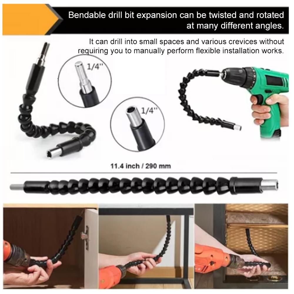 14PCS Flexible Drill Bit Extension Set with 105° Angle Drill Bit Extension & Universal Socket Adapter & Socket Grip