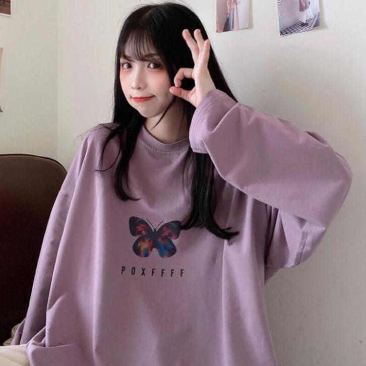 Áo thun tay dài form rộng unisex sweater POXFFF nam nữ ulzzang Wind