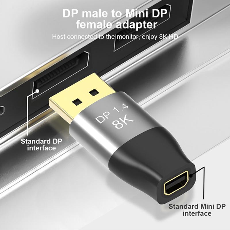 Đầu chuyển đổi MiniDP sang DisplayPort 8K DP1.4 cho máy tính laptop/điện thoại