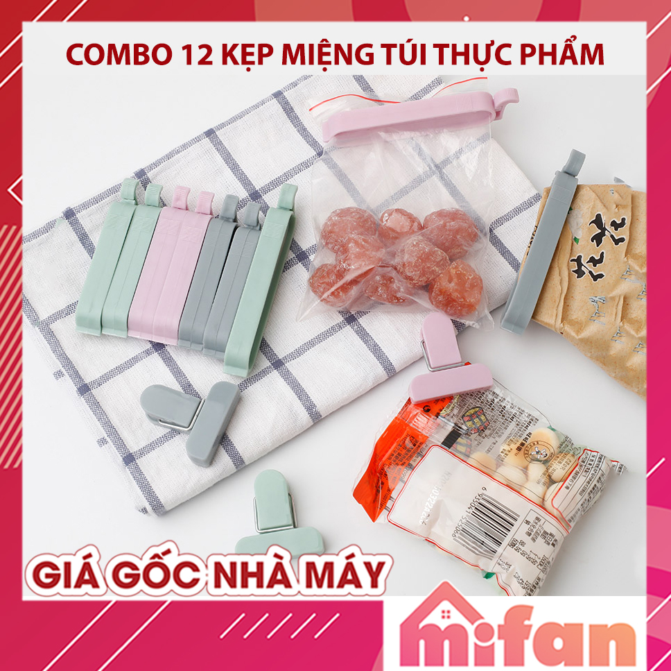 Bộ 12 Kẹp Miệng Túi Thực Phẩm Mifan Cao Cấp - Chống Ẩm, Chống Mốc, Chống Bụi, Bảo Quản Thực Phẩm Luôn Tươi Ngon