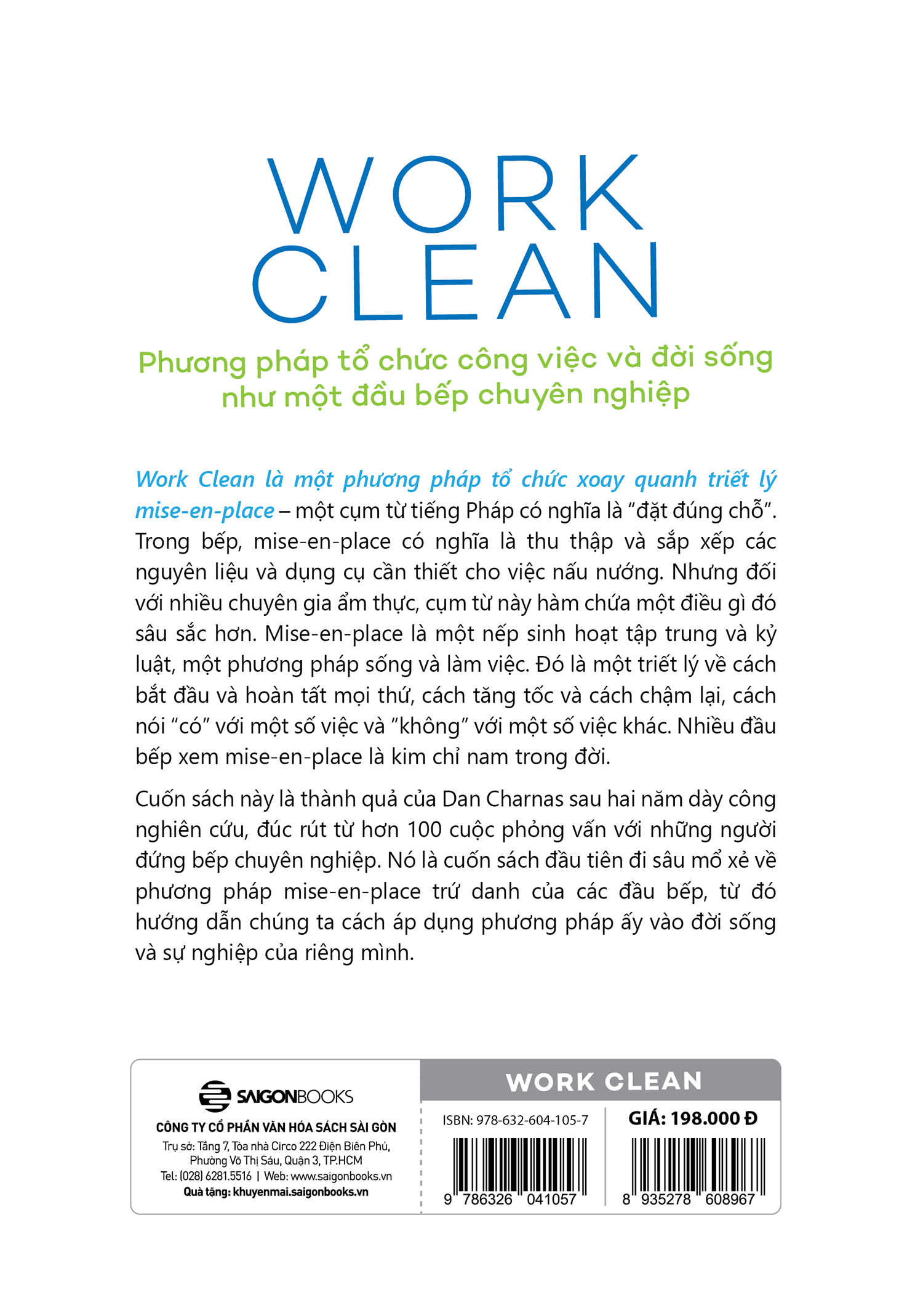 Work Clean - Phương pháp tổ chức công việc và đời sống như một đầu bếp chuyên nghiệp