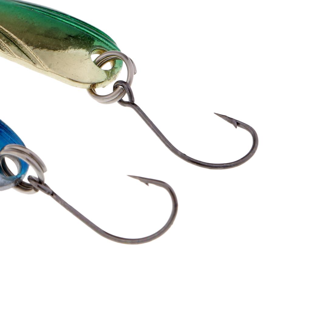 6pcs 2.5g Metal Fishing Lures Spoon Spinner Baits Treble Hook
