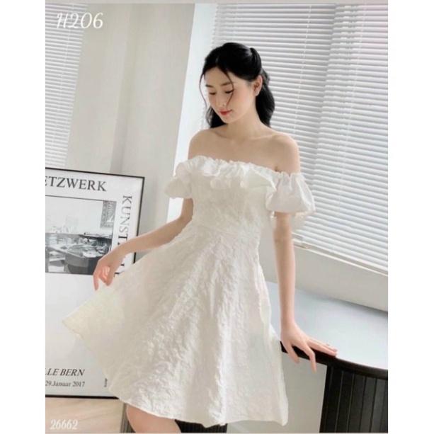 Đầm trễ vai dự tiệc vải gấm xốp sang trong Wendy Dress