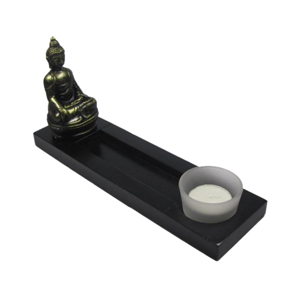 Zen Garden Sand Kit Tabletop Decor Buddha Tealight Holder Incense Burner #1