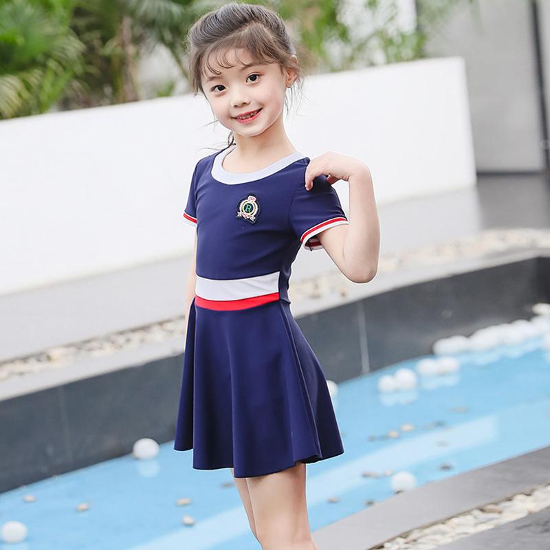 Loe Ngắn Tay Váy Hai Mảnh Bơi Trang Phục Cho Bé Gái Đồ Bơi Trẻ Em Bơi Đồ Tắm