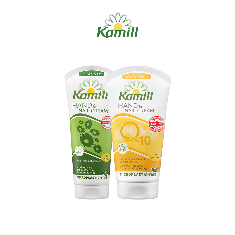 Bộ 2 kem dưỡng da tay và móng tay Kamill Hand &amp; Nail Cream (Classic 100ml + Anti-age Q10 75ml)