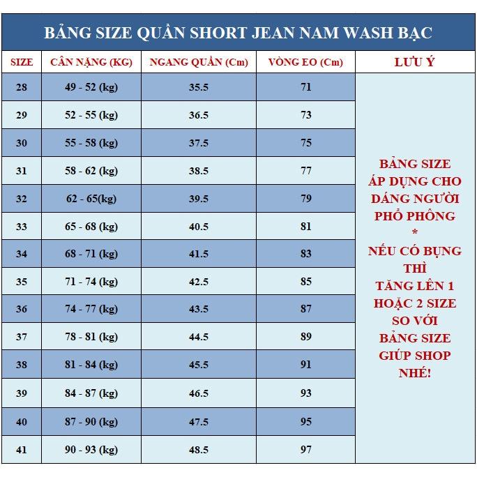 Quần Đùi Bò Short Jean Nam Wash Phom Xuông THOITRANG24H Bền Màu Không Bị Ra Màu Khi Giặt Tẩy