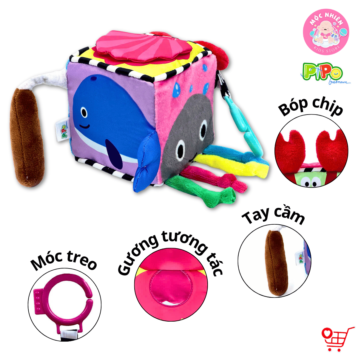 Khối vải luyện kỹ năng cho bé PiPoVietnam (Xí ngầu ngộ nghĩnh) - Phát triển ngôn ngữ, nâng cao chỉ số cảm xúc cho bé