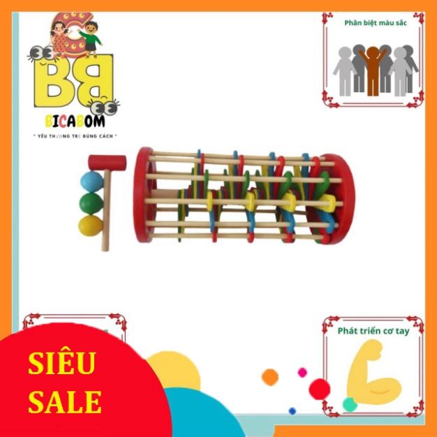 Đồ chơi giáo dục sớm cho bé bằng gỗ đập bi lốc xoáy Bc18