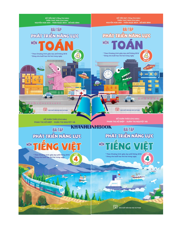 Sách Combo Bài Tập Phát Triển Năng Lực Môn Toán + Tiếng Việt Lớp 4