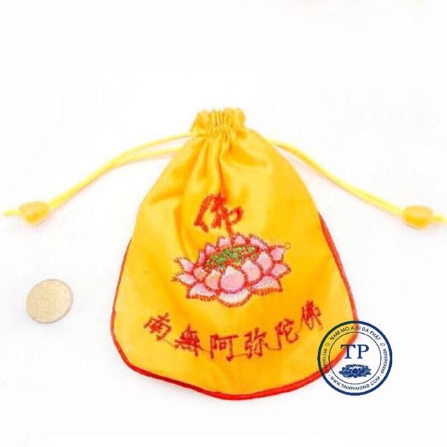 Túi lụa may mắn thêu chữ Phật Kh8771