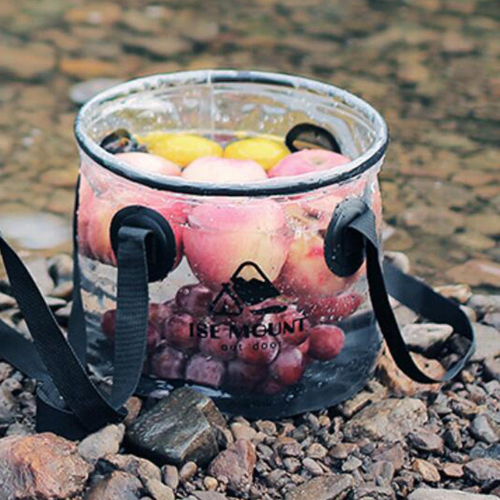 Collapsible Bucket with Handle Folding Water Bucket Camping Wash Tub Kitchen Portable Water Container Wash Basin for Cleaning Outdoor Hiking