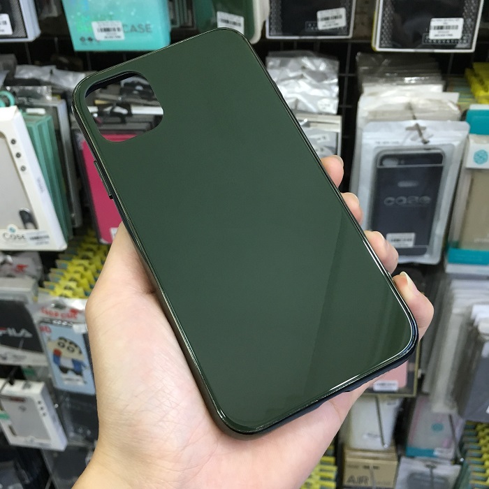 Ốp lưng chống sốc dành cho iPhone 11 lưng kính viền màu TPU dẻo