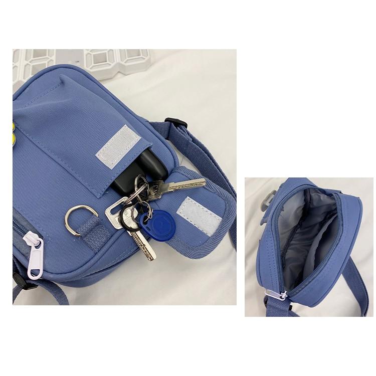 Túi Vải Canvas Đeo Chéo Phong Cách Hàn Quốc Dành Cho Nữ CHỐNG NƯỚC, ĐÁNG YÊU tặng kèm ICON TV008