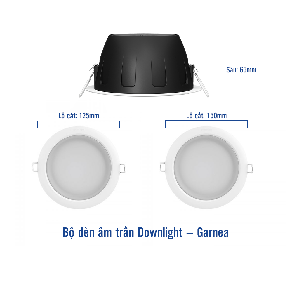 Bộ đèn âm trần Philips Hue Downlight – Garnea 7W D125 / 10.5W D150