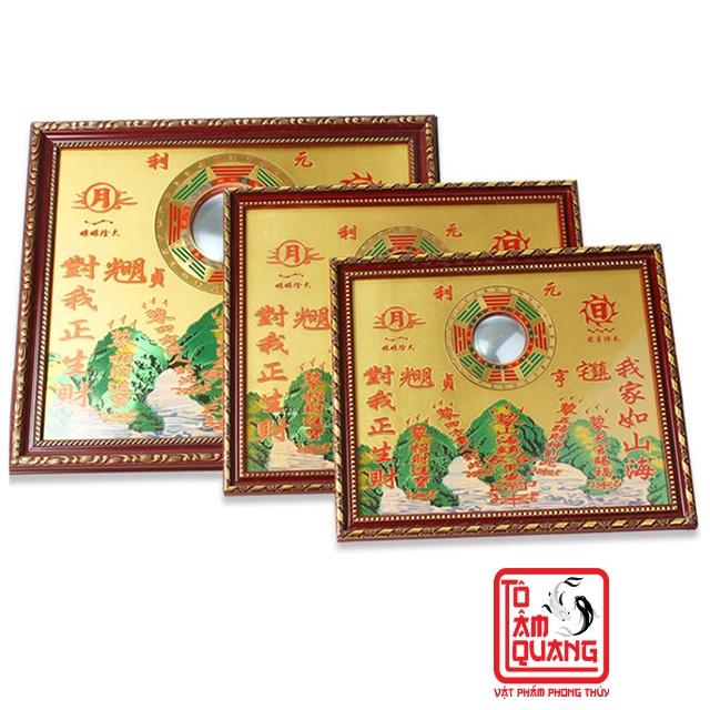 Tranh phong thủy sơn hải trấn bát quái gương cầu lồi xua đuổi tà ma - Trấn trạch mang lại bình an - TÔ TÂM QUANG