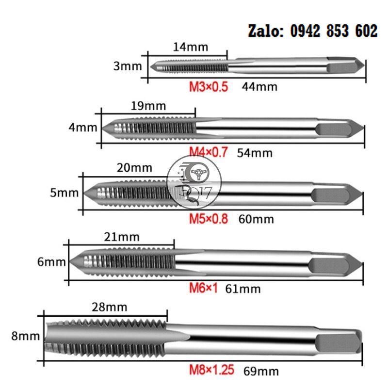 Tay Quay TaRo tự động dài 100mm kèm 5 mũi m3-m8