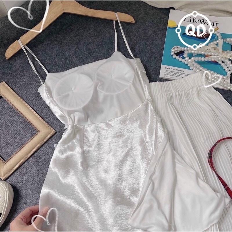 Sét áo lụa satin quần dập ly