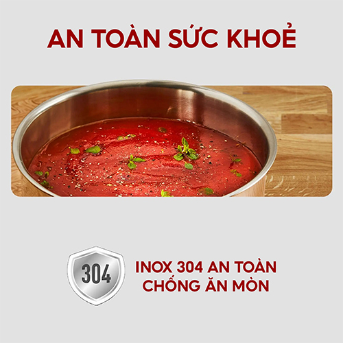 Nồi cán dài/quánh Inox liền khối có nắp Tefal Starter 16cm E3252295/18cm E3252395 - Hàng chính hãng