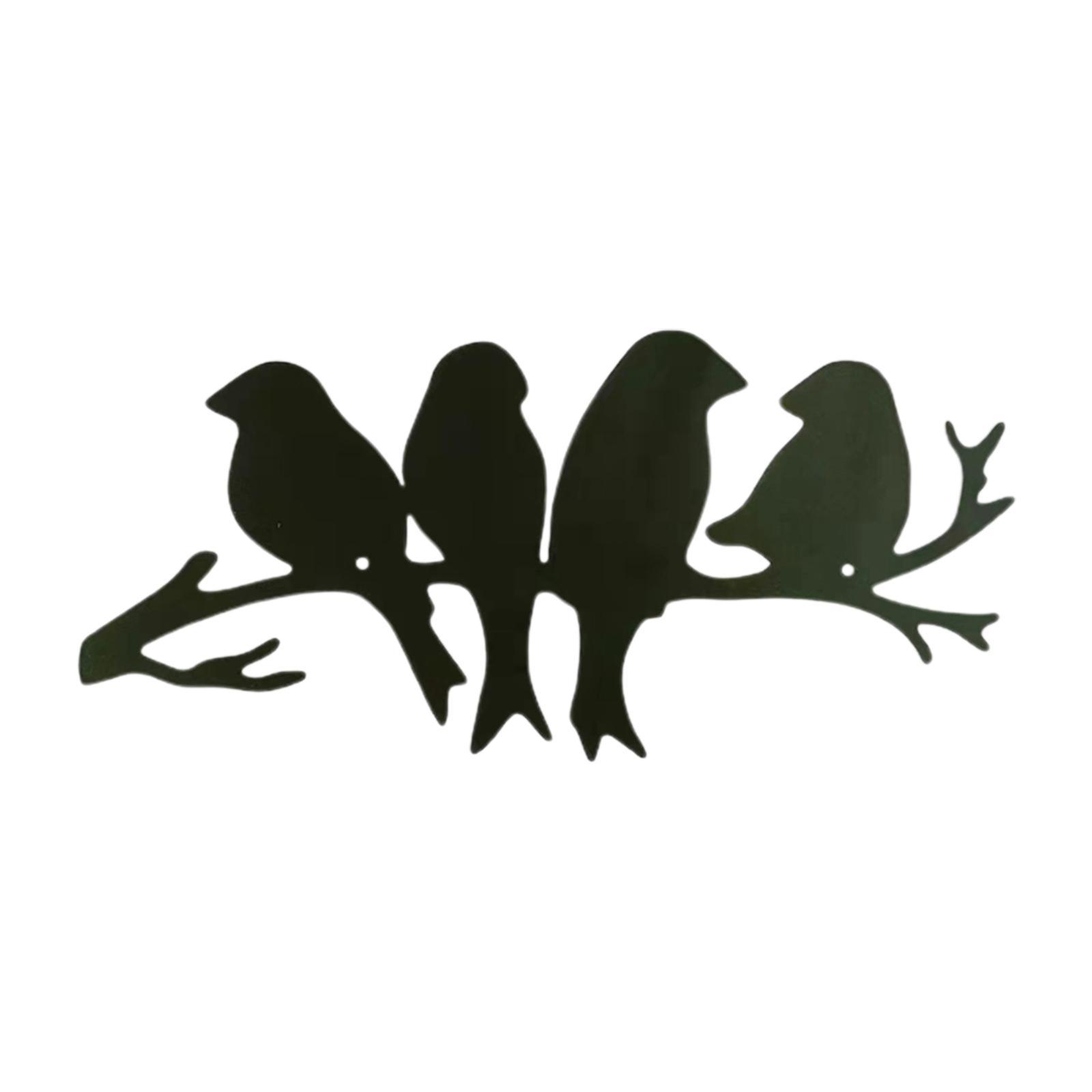 Birds on The Branch Metal Wall Art, Hanging Crafts Ornaments Bird Sculpture Animal Figurine for Festivals Wedding Birthday Dining Room