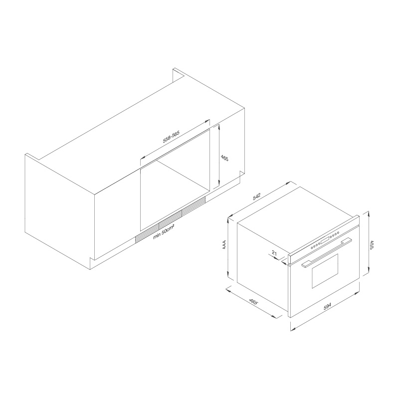 Lò hấp âm tủ MST35-IX03 - Tặng Chảo không dính SA-02 + Khay úp chén dĩa MDD-14028 - Hàng chính hãng