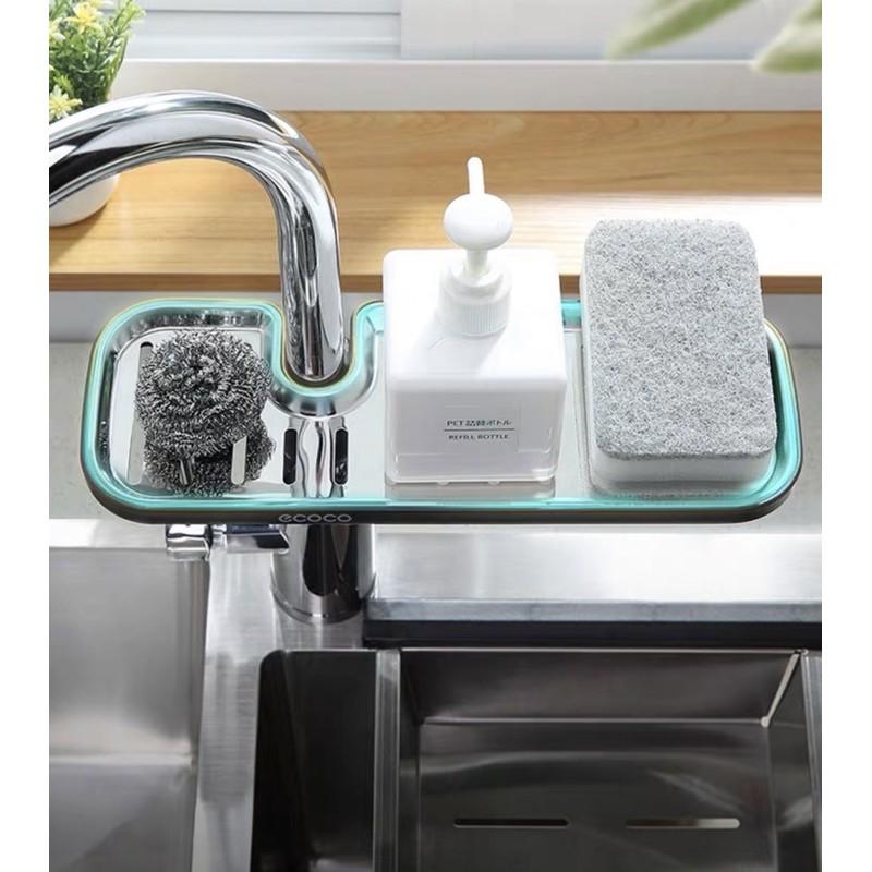 Khay cheo vòi nước để xà phòng,cọ rửa bát đĩa nước rửa bát inox 100% cao cấp