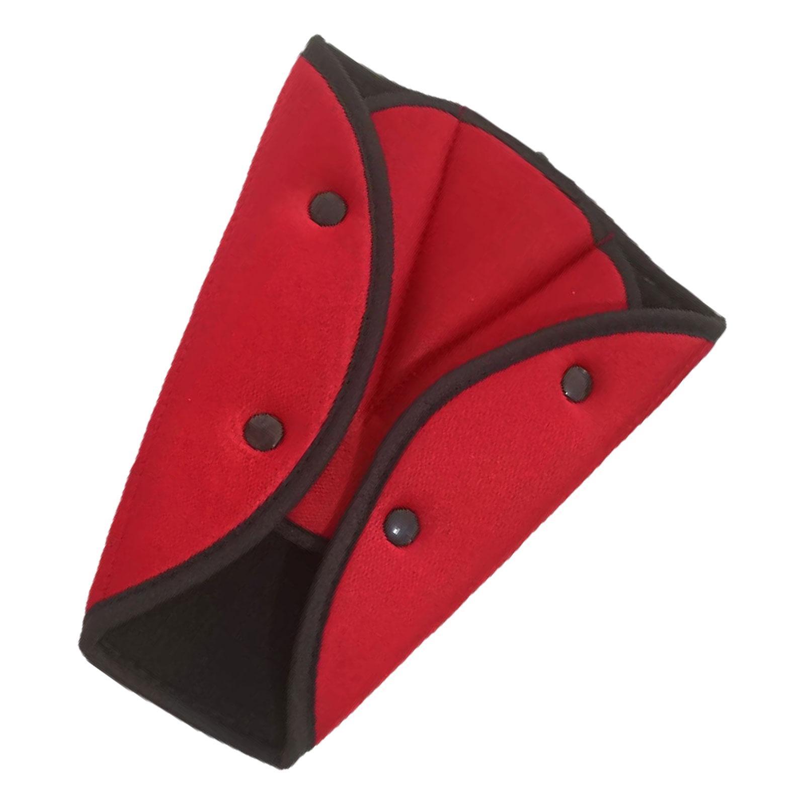 Car Seat Belt Adjuster for Kids Triangle Protector Pad Seat Belt Strap Cover Red