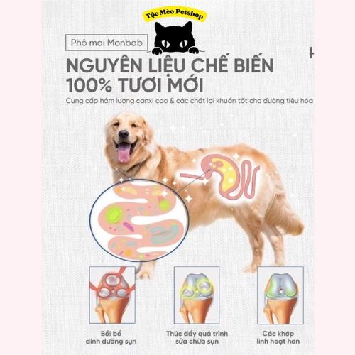 (Sale) 1 miếng phô mai/bánh thưởng nguyên chất sữa non cho chó/mèo MONBAB