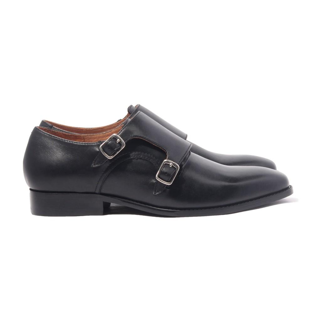 Giày Tây Nam Công Sở Khoá Cài Banuli  Da Bê Italian Double Monk Strap H1DS1 (Da Veg Itali Mềm Dẻo, Đế Siêu nhẹ, Bảo Hành Trọn Đời)
