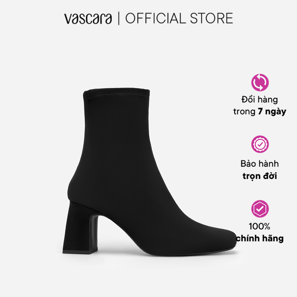 Vascara All-Day Comfort Mid Ankle Boot Nubuck Gót Trụ - BOT 0926