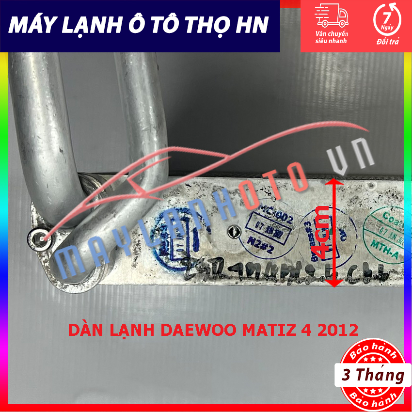 Dàn (giàn) lạnh DW Matiz 4-Chevrolet Spark-Groove 2012 2013 2014 2015 hàng xịn Hàn Quốc 12 13 14 15