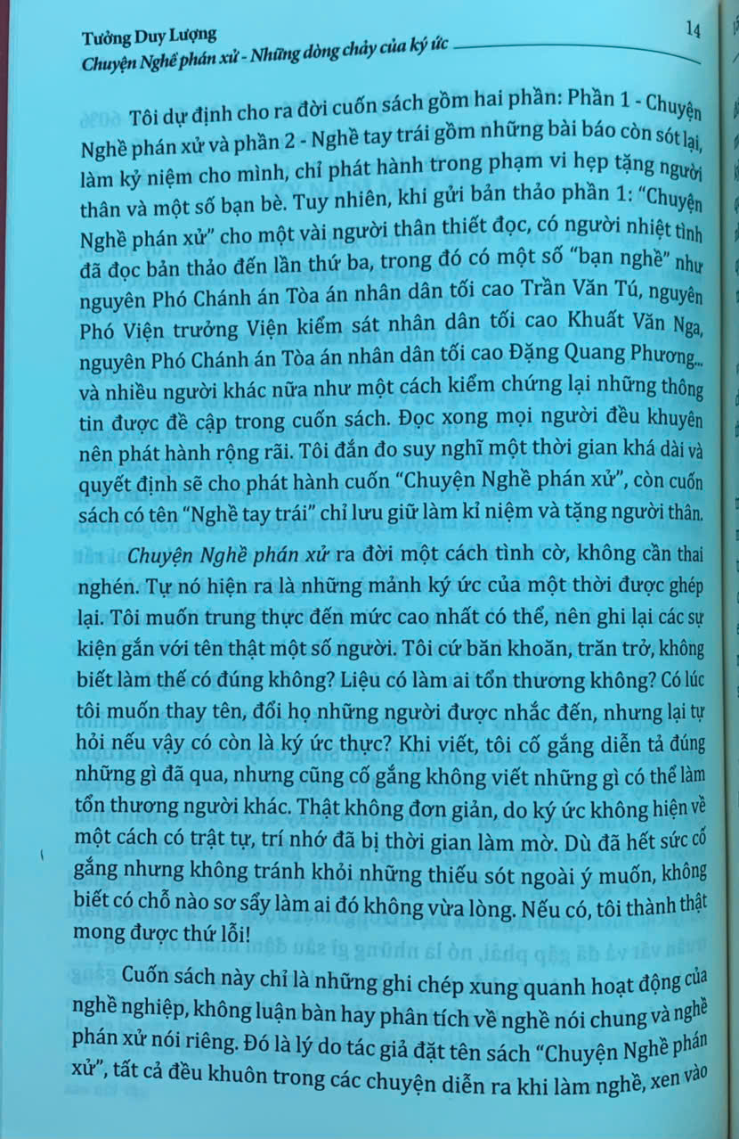 Chuyện nghề phán xử- những dòng chảy của ký ức