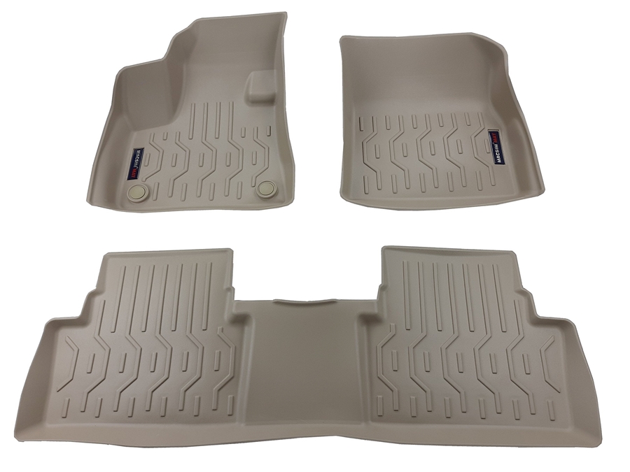 Thảm lót sàn xe ô tô Peugoet 3008 Nhãn hiệu Macsim chất liệu nhựa TPV cao cấp màu be (FDW-178) - 2 hàng ghế