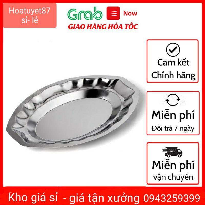 Khay Lẩu Cá Inox - Khay inox đựng đồ ăn- Dĩa bò né , Đĩa hấp cá - Dĩa Hột Xoài Inox 304 cao cấp không gỉ