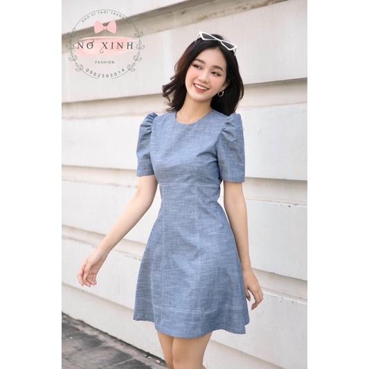 Đầm Xoè Công Sở Dự Tiệc Dạo Phố Tay Phồng Có Size S-M-L-XL-XXL