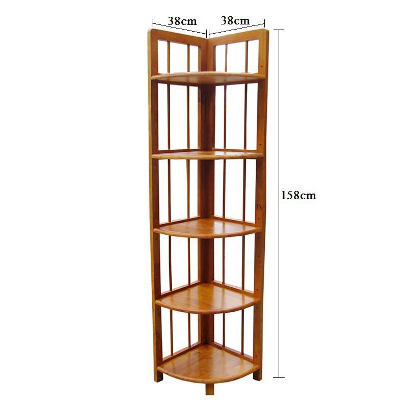 Kệ góc 5 tầng 47wood gỗ cao su - Kệ góc đa năng 5 tầng cao 158cm