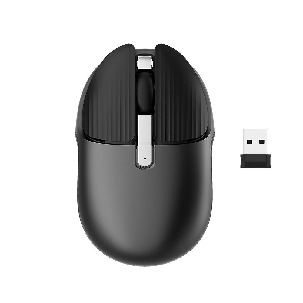 Chuột không dây HXSJ M106 2.4G có thể sạc lại,Nút tắt tiếng,nút ẩn trên màn hình cho máy tính xách tay PC