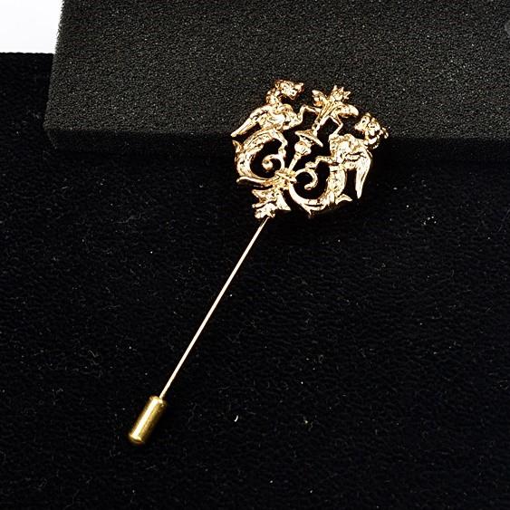 Brooch ghim cài áo cao cấp Rồng Vàng
