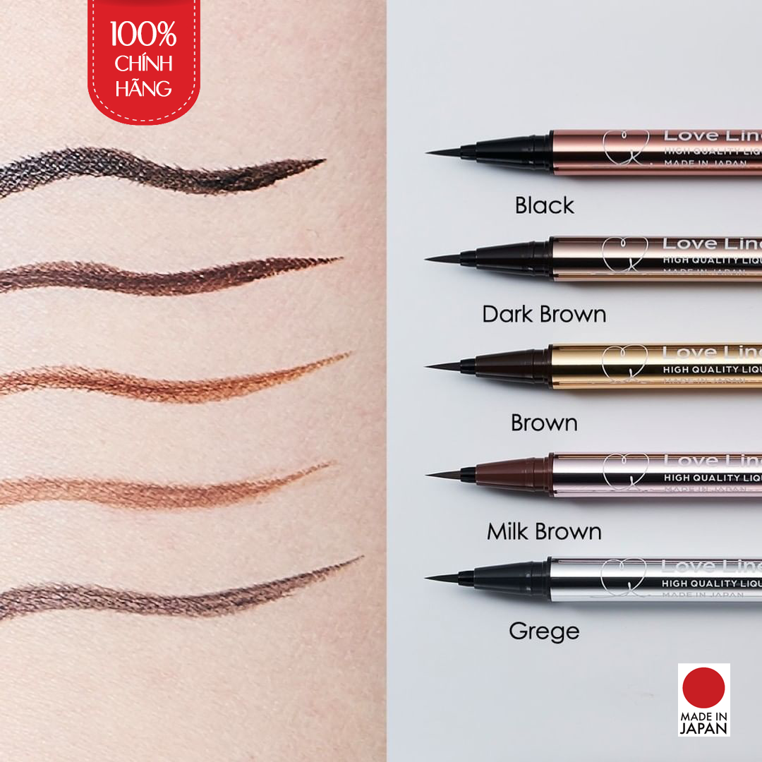 Bút Kẻ Viền Mắt Nhật Bản Không Thấm Nước, Bền Màu, Lâu Trôi Love Liner Liquid Dark Brown Màu Nâu Sẫm