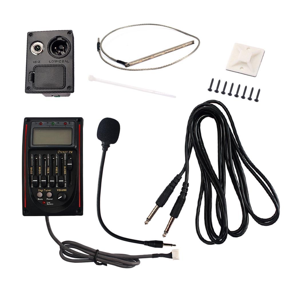 EQ Equalizer System Preamp Piezo Pickup LCD Tuner Classical Guitar Accessory