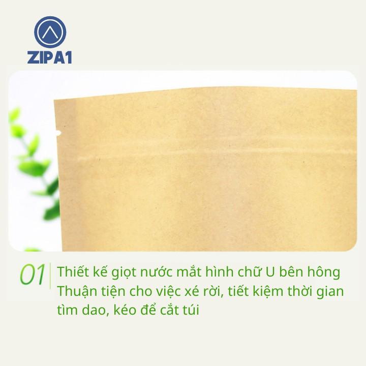 10 Túi zip giấy Kraft đáy đứng - Có cửa sổ bền, chắc - Túi zip Kraft - Zip A1 - A1011