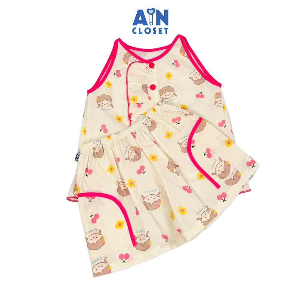 Bộ quần áo Ngắn bé gái họa tiết Bé Sweet cotton - AICDBGHN1YED - AIN Closet