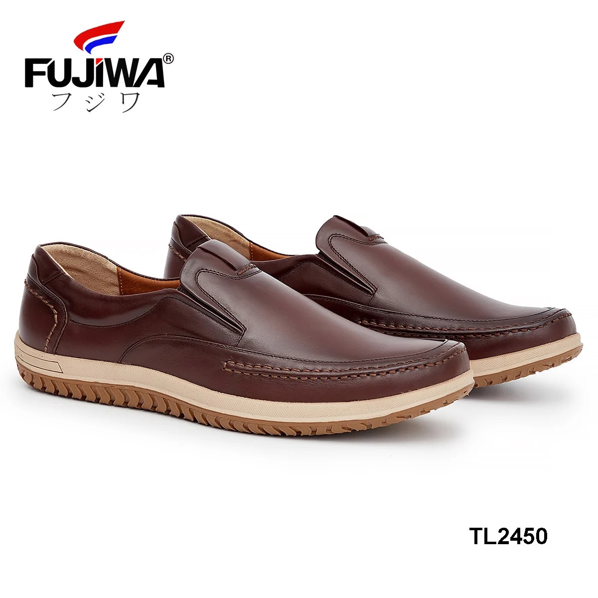 Giày Lười Da Bò Nam FUJIWA - TL2450. Da Thật Cao Cấp, Đế Cao Su Non. Form Giày Chuẩn Size. Size:  38, 39, 40, 41, 42, 43