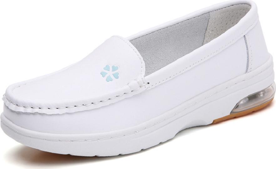 Ladies Air Cushion Casual Shoes White Soft Bottom Flat Nurse Shoes