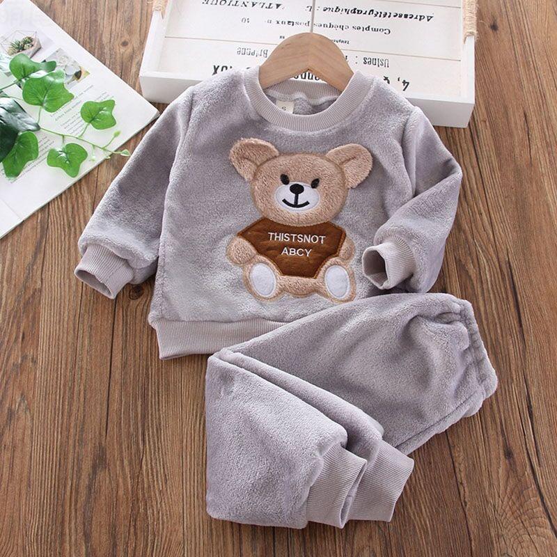 Mùa Đông Trẻ Em Cotton-Áo Đệm Phù Hợp Với Plus Nhung Quần Áo Cho Bé Gái Bé Trai Trang Phục Ấm Áo Khoác + Quần + 2 Chiếc bộ