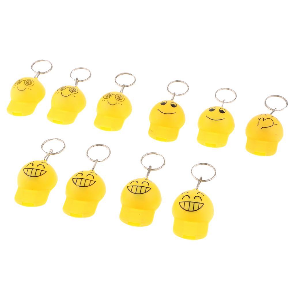 10 PCS Keychains Emotions Flashing LED Cute Handbag Key Pendant