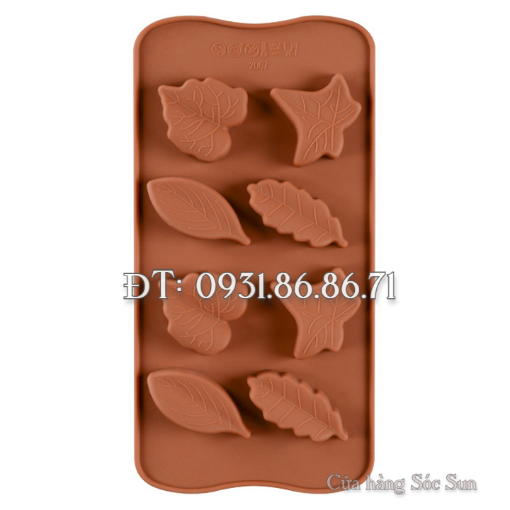 Khuôn silicon 8 chiếc lá – Mã số 1253